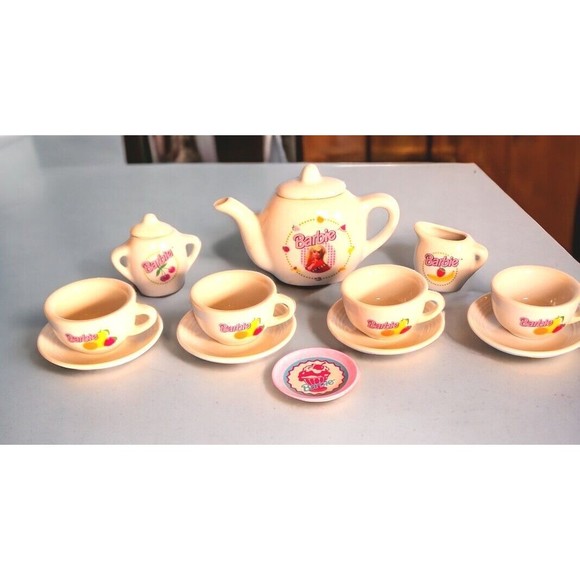 Vintage Chilton Toys Barbie .. Doll Sized Play 13 Piece China Tea Coffee Set EC - Picture 4 of 10